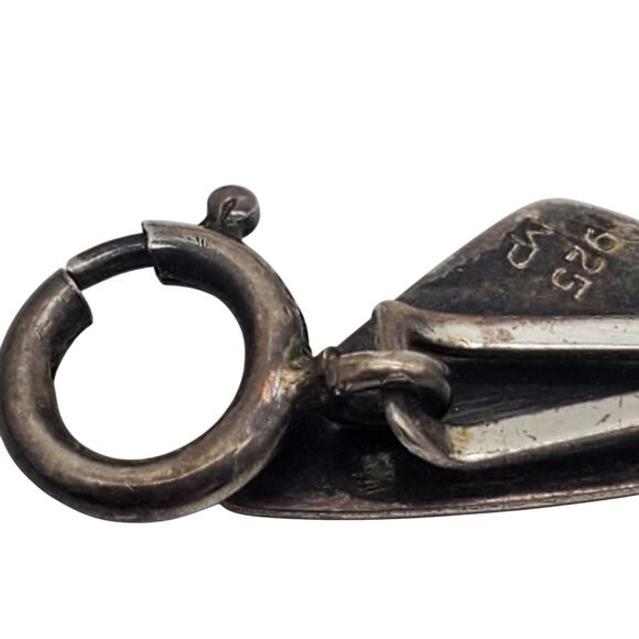 1930s Sterling Silver Deco Necklace 925 Moser Pfeil Germany Wing Fan Link 22g MP - Picture 6 of 13